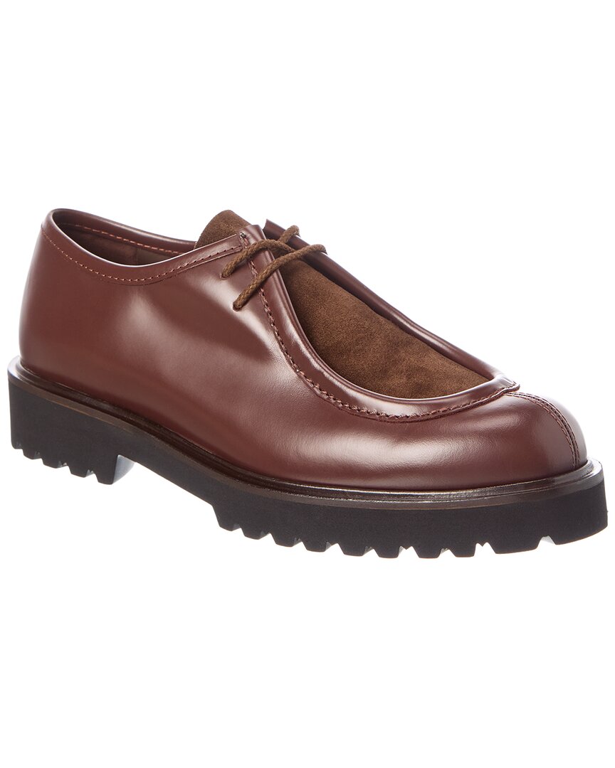 Max Mara Leather & Suede Loafer In Brown