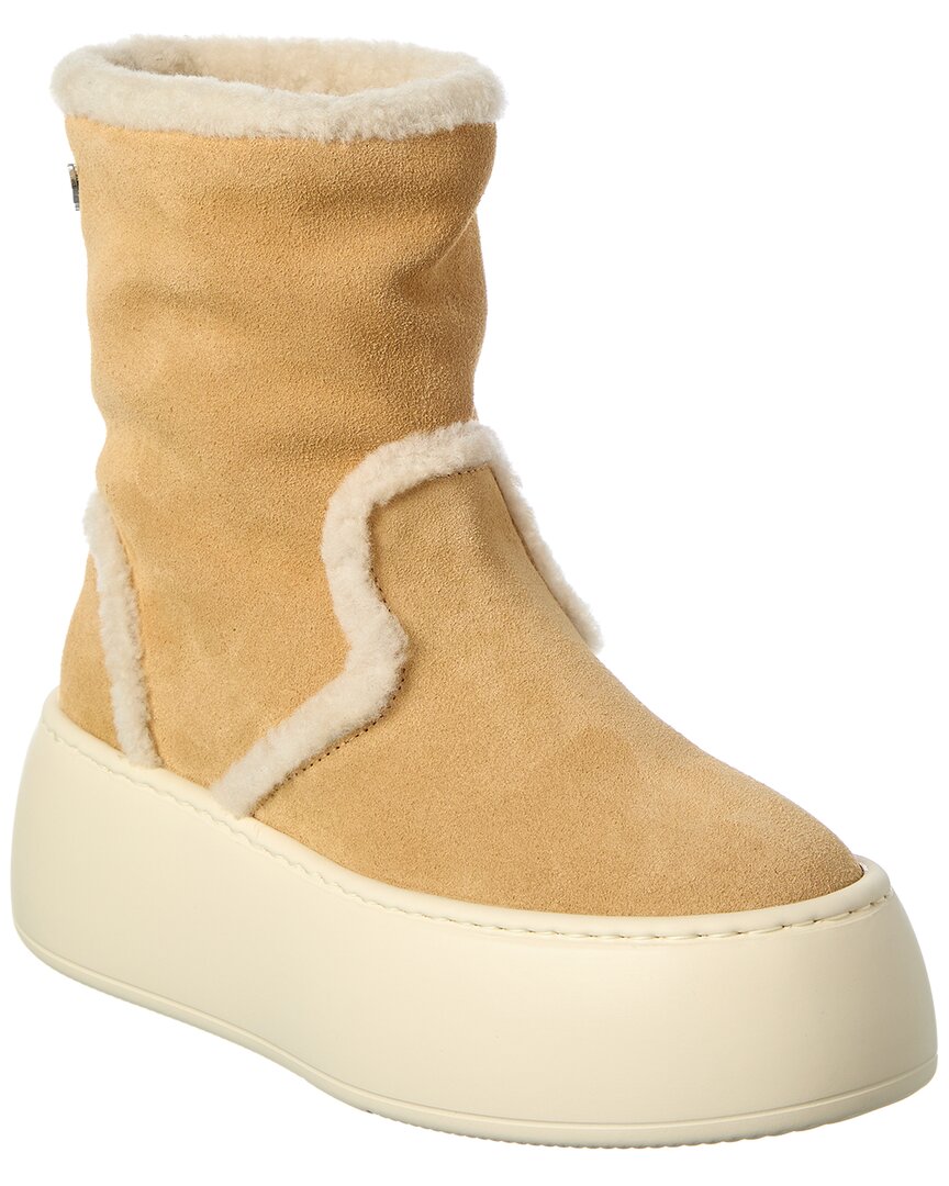 Giuseppe Zanotti Alma Suede & Shearling Platform Boot In Brown