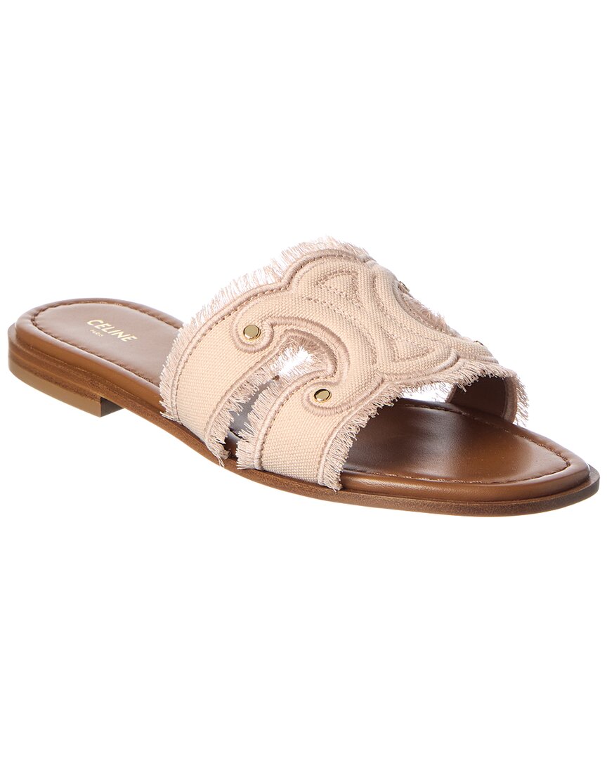 Celine Marina Fringed Stud Sandals In Animal Print