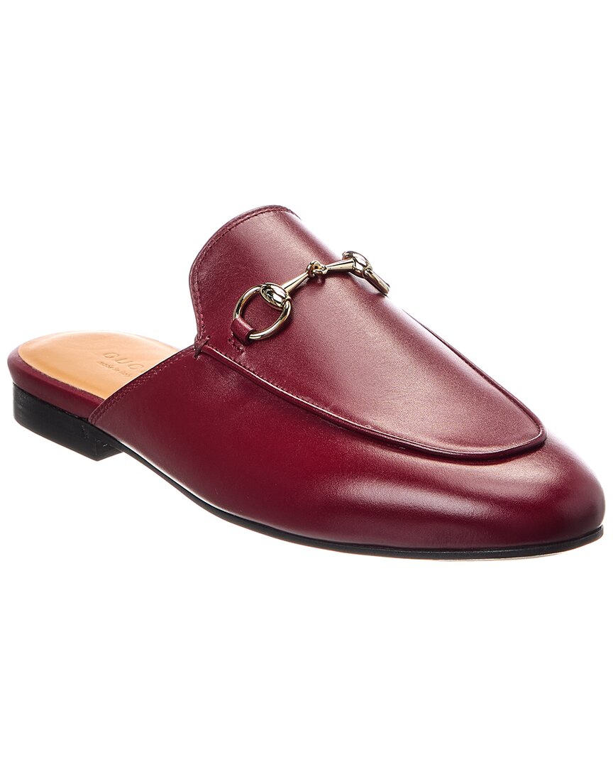 Gucci Princetown Leather Slipper In Red