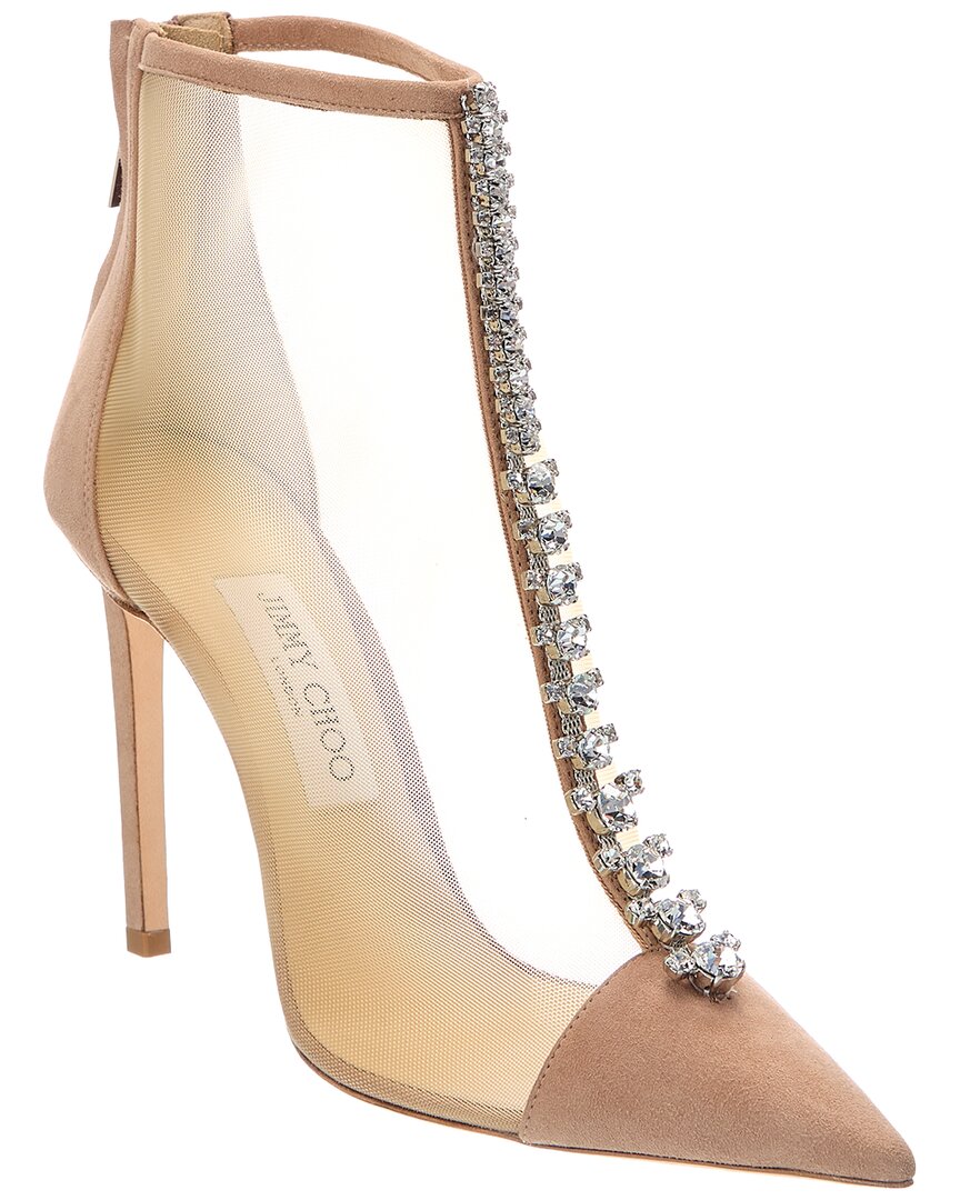 Jimmy Choo Bing 100 Suede Boot In Pink