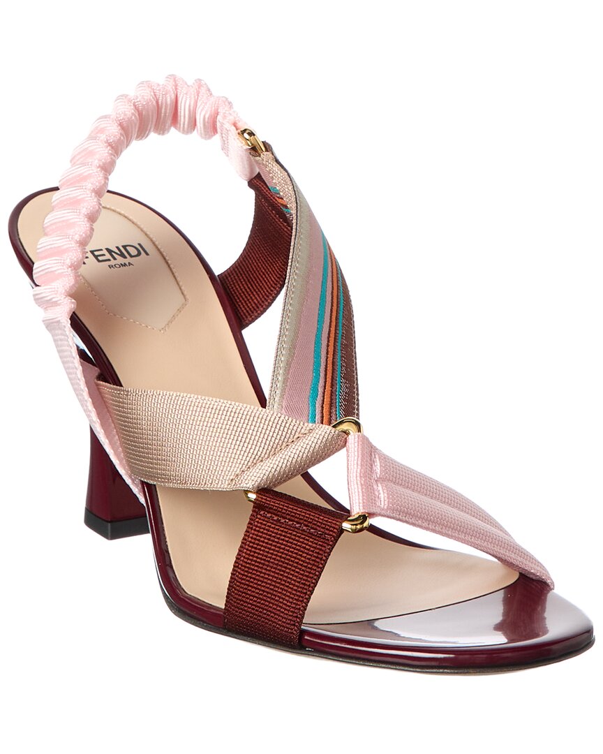 Fendi Iconic Colibri Patent Sandal In Red