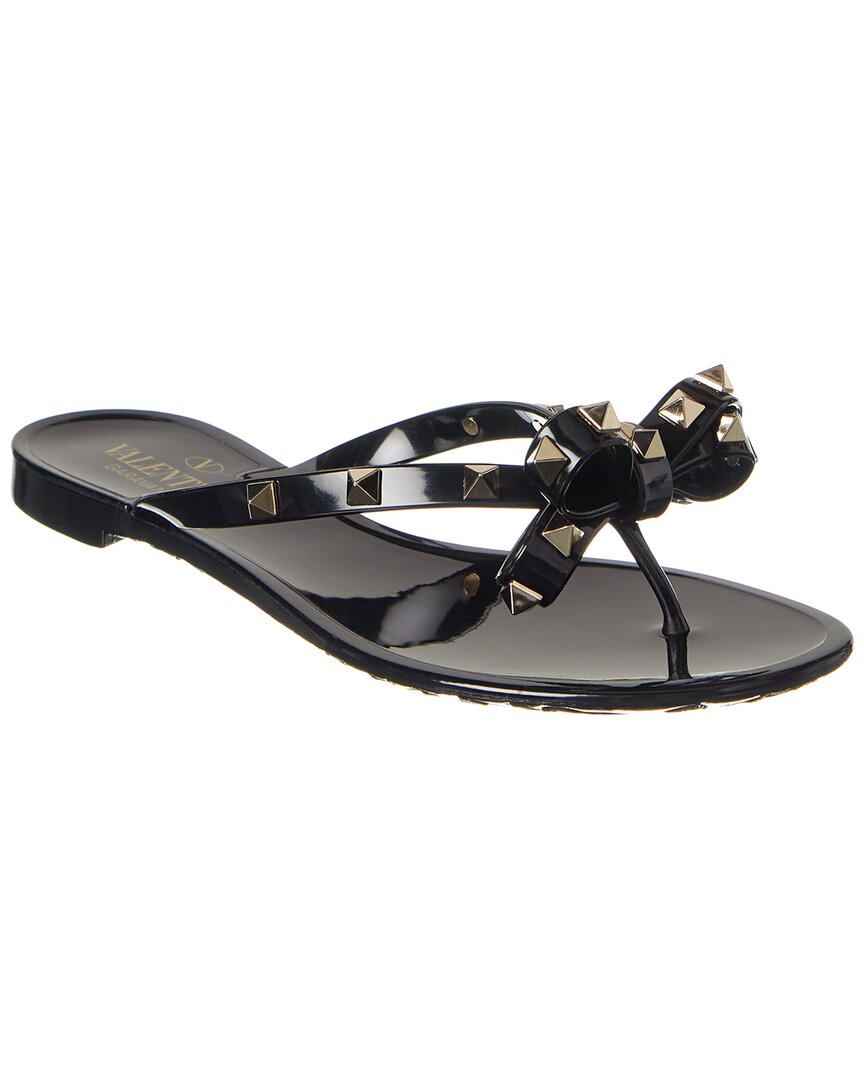 Valentino Garavani Valentino Rockstud Rubber Flip Flop In Black