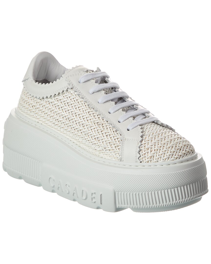 Casadei White Other Fibres Sneakers - EU39/US9 - Image 2
