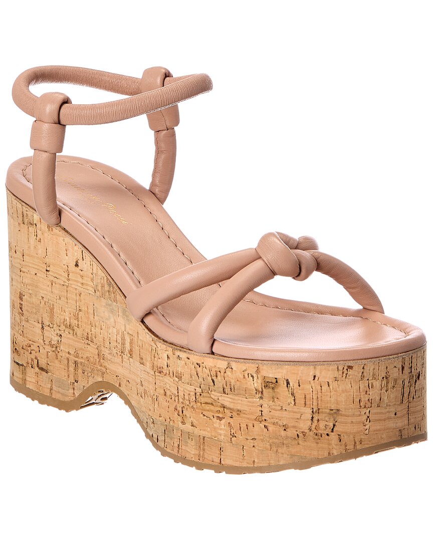 Gianvito Rossi 45 Leather Platform Sandal In Pink