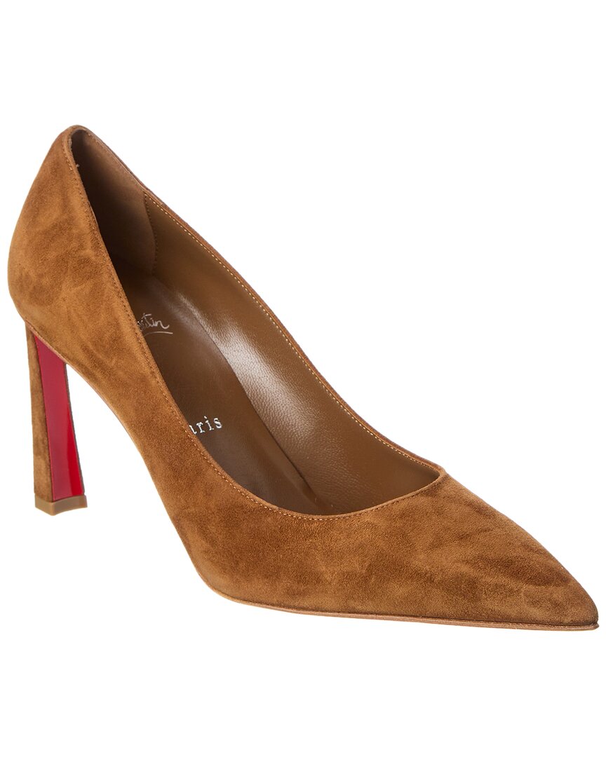 Christian Louboutin Condora Suede Red Sole Pumps In Brown