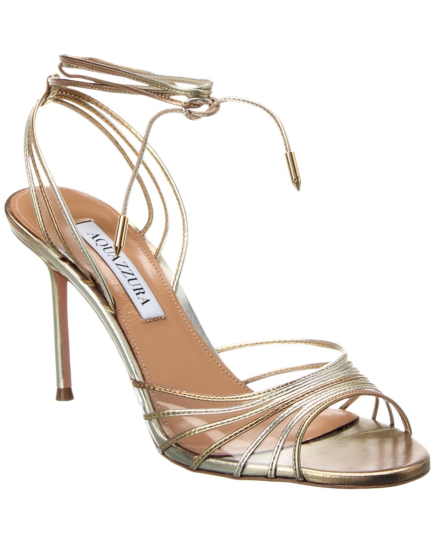 AQUAZZURA AQUAZZURA CALL ME 85 VINYL & LEATHER SANDAL