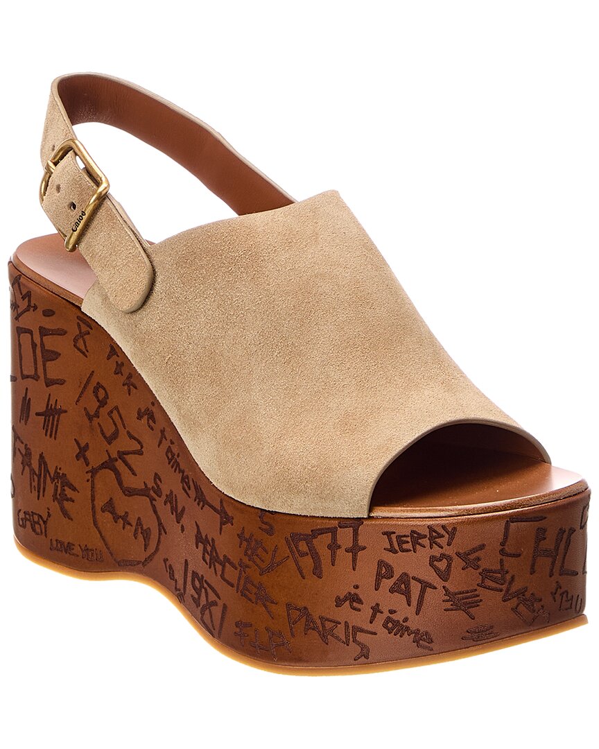 Chloé Maxime Wedge Sandals - Female - Wedges - Beige - 4 Uk - Shoes - Image 2