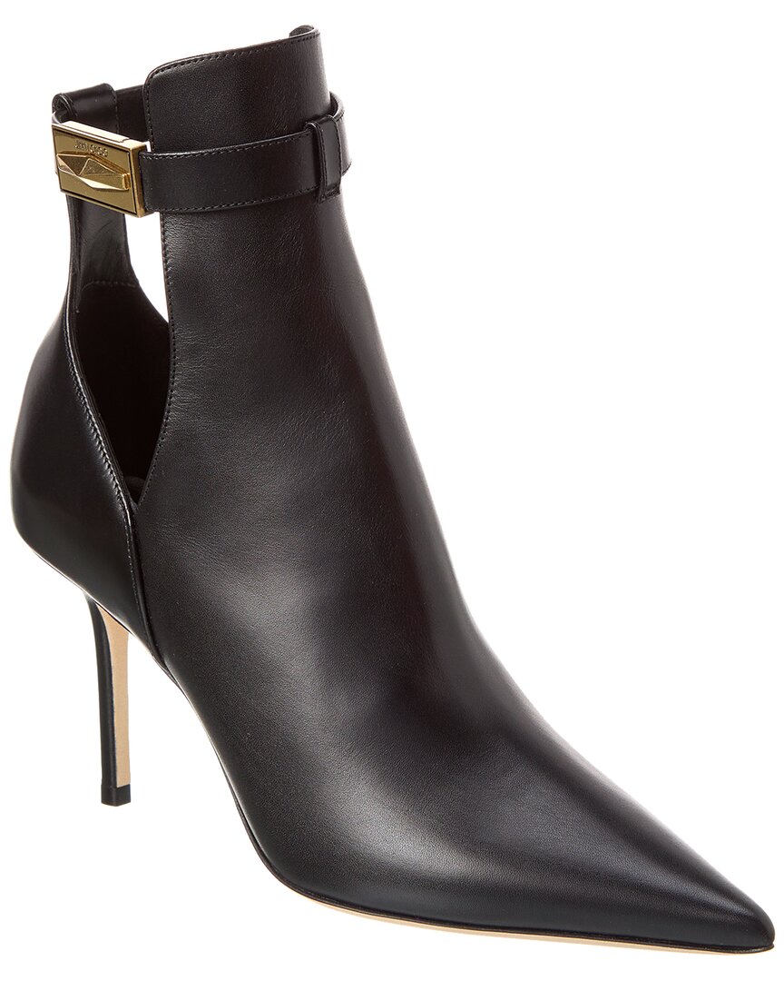 Jimmy Choo Nell 85 Leather Bootie In Black
