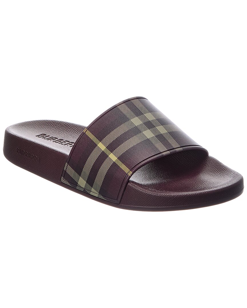 Burberry Furley Check Slide In Red