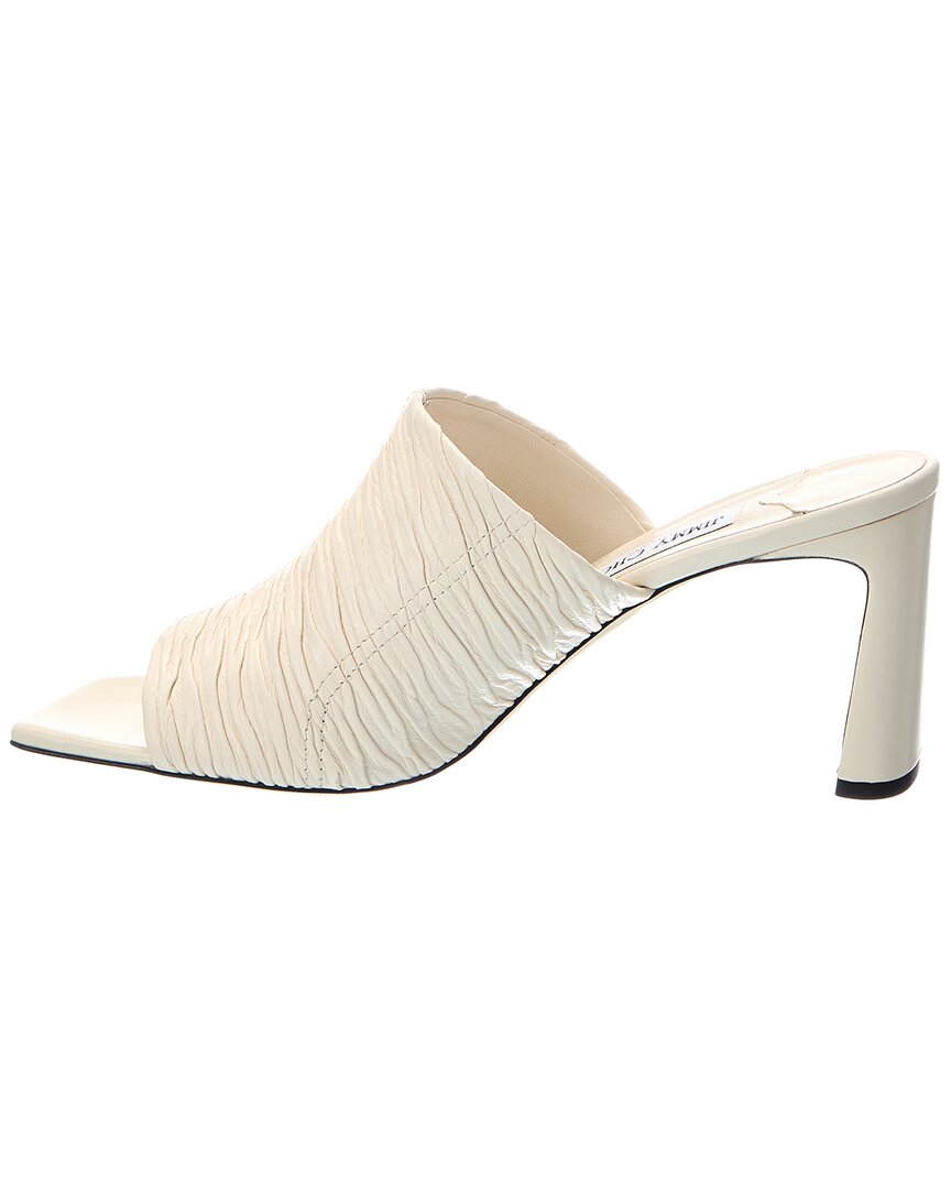 Jimmy Choo Lua 75 Leather Sandal In White