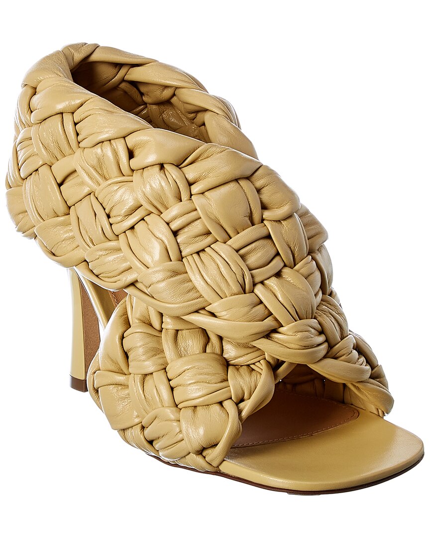 Shop Bottega Veneta Bv Board Leather Sandal In Beige