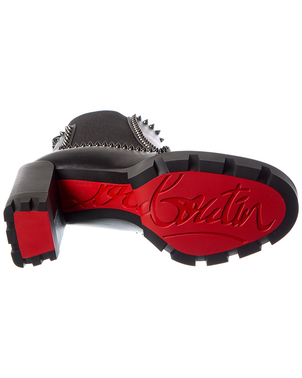 Gilt - Christian Louboutin - Out Line Spike Lug 100 Leather Boot