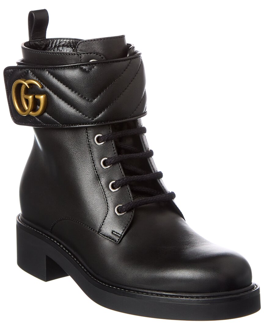 GUCCI GUCCI DOUBLE G LEATHER BOOTIE