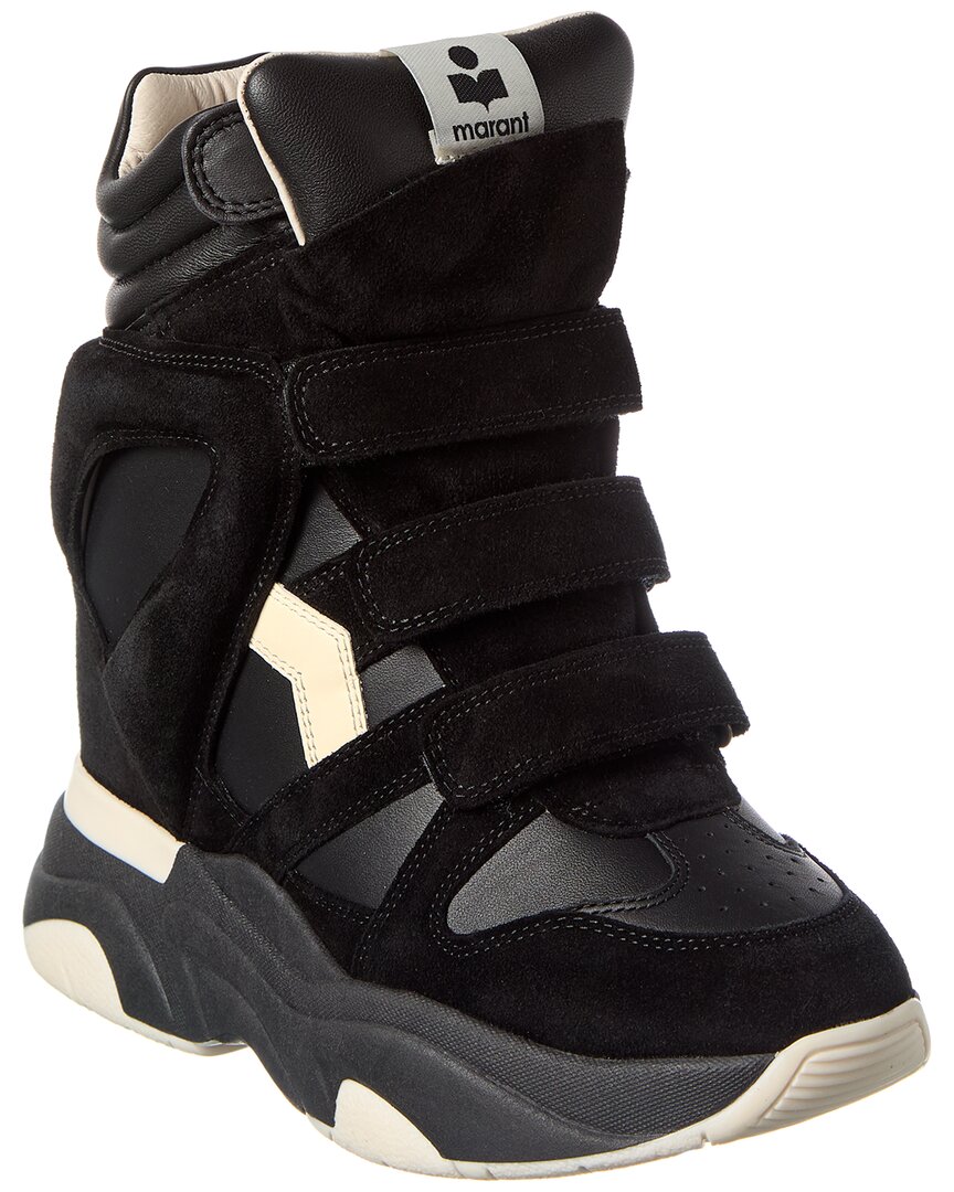 Isabel Marant Balskee Leather & Suede High-top Wedge Sneaker