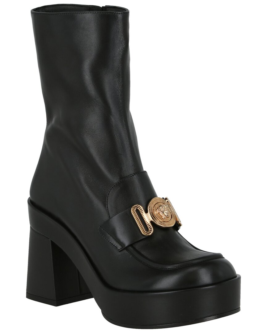 Versace Logo Leather Boot