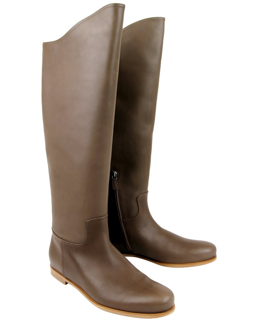 Bottega Veneta Knee-high Leather Boot In Brown