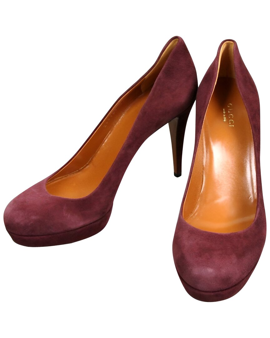 Gucci Womens Purple Suede Platform Pump Shoes 269703 C2000 6029