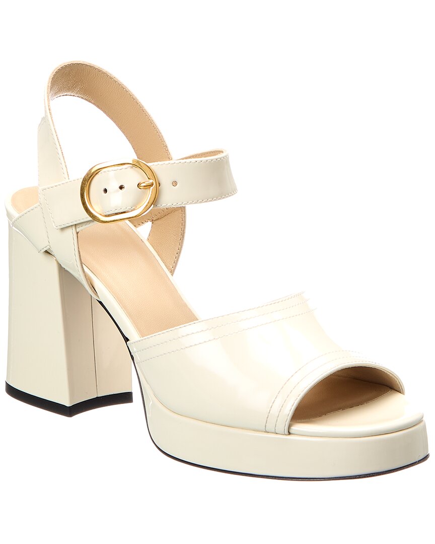 Valentino Garavani Valentino Fawcette 100 Leather Platform Sandal In White