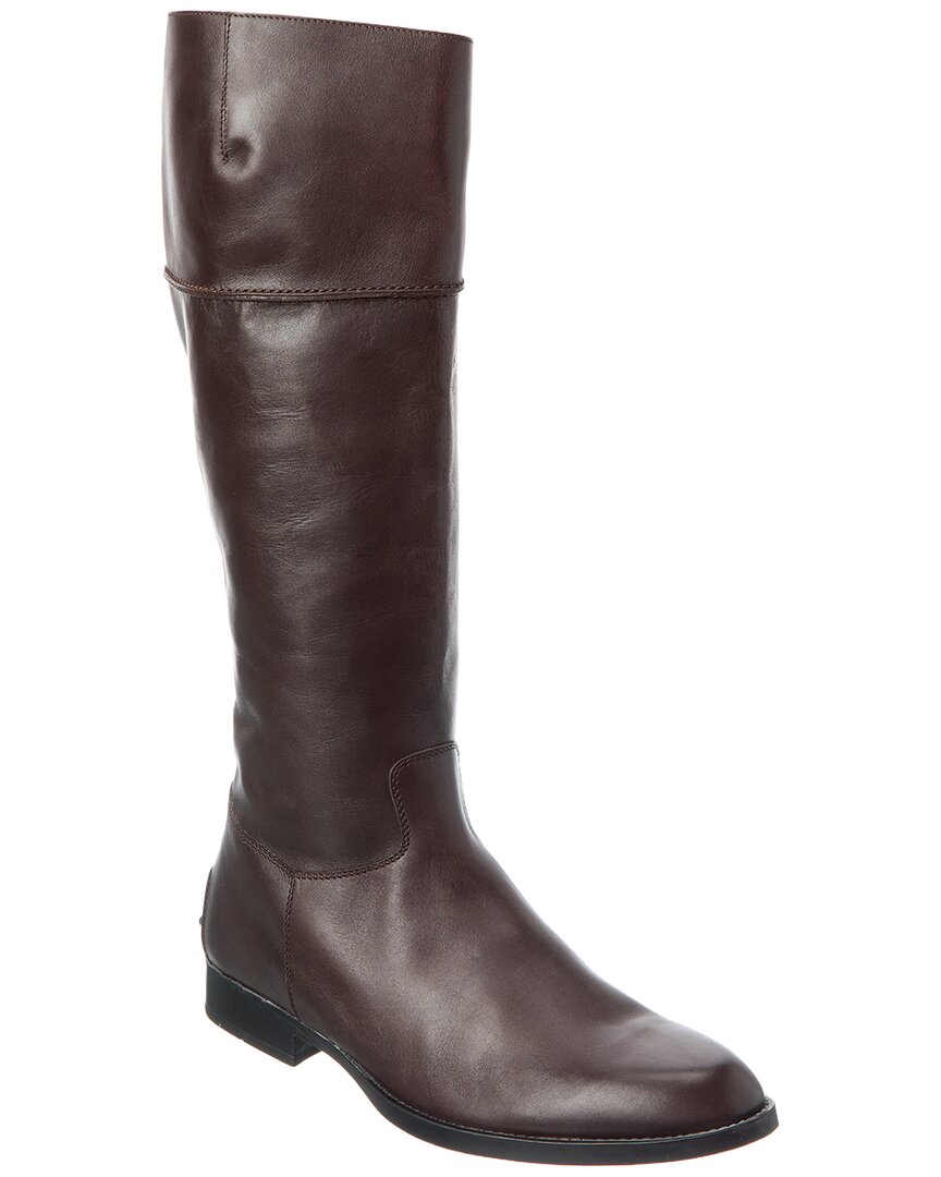 Tod's Leather Knee-high Boot In Brown