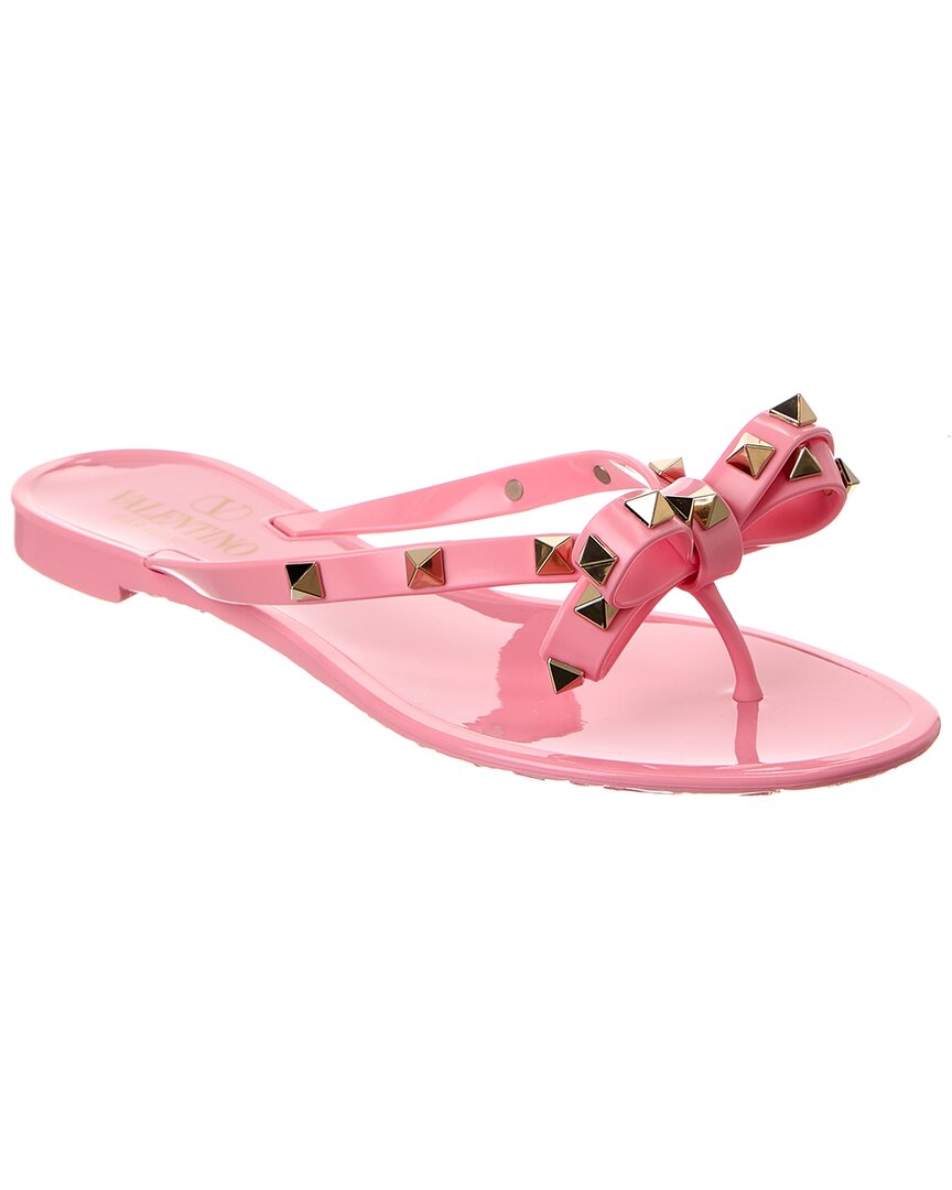 Valentino Garavani Valentino Rockstud Rubber Flip Flop In Pink