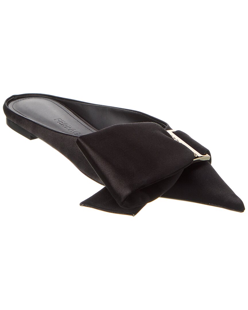 Shop Ferragamo Emii T Satin Flat