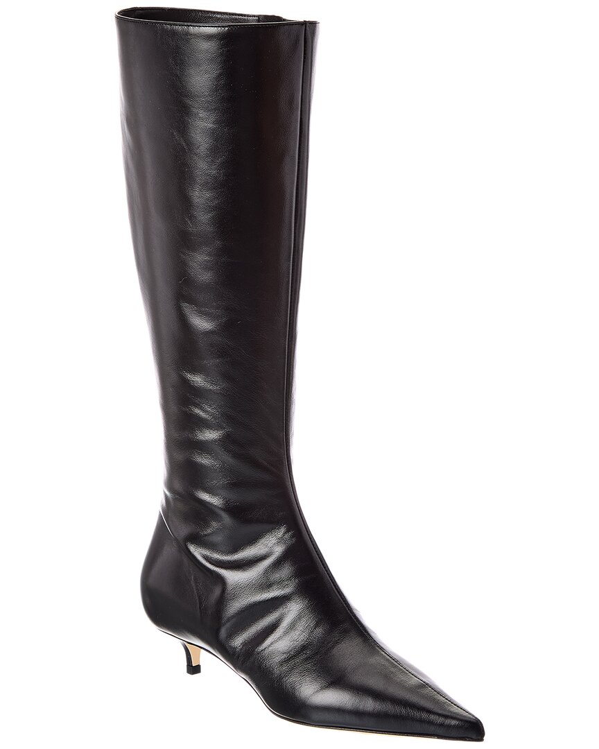 Jimmy Choo Amis 35 Leather Knee-high Boot In Black
