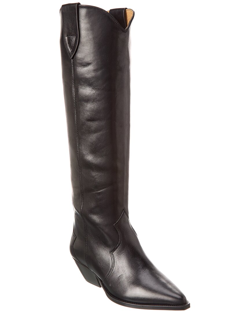 Isabel Marant Black Cow Leather Boots In Black