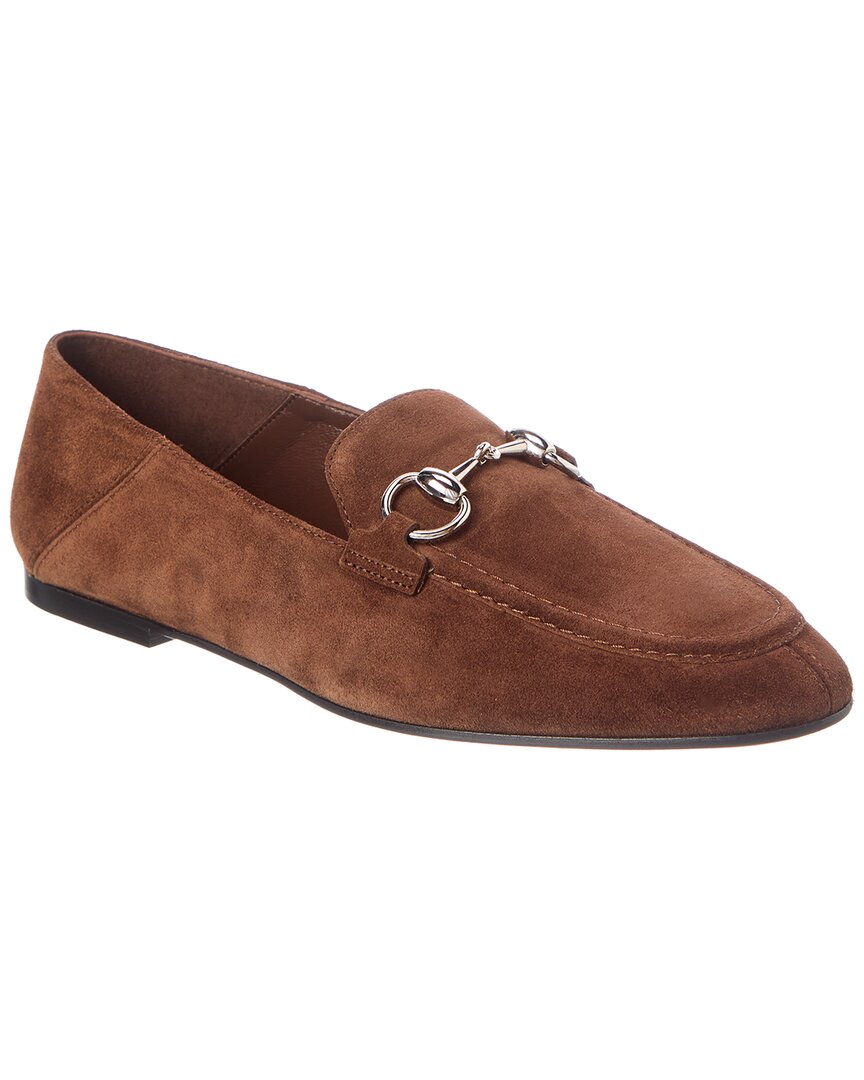 Gucci Jordaan Suede Loafer In Brown