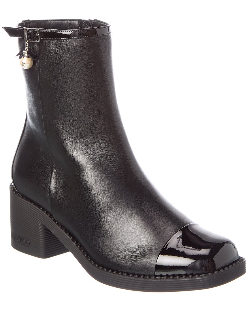 Jimmy Choo Adry 60 Leather Bootie In Black