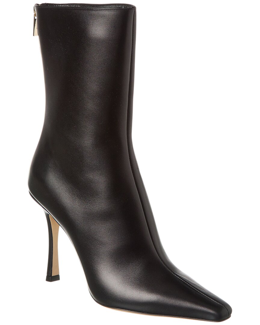 Shop Jimmy Choo Agathe Ab 100 Leather Bootie In Black