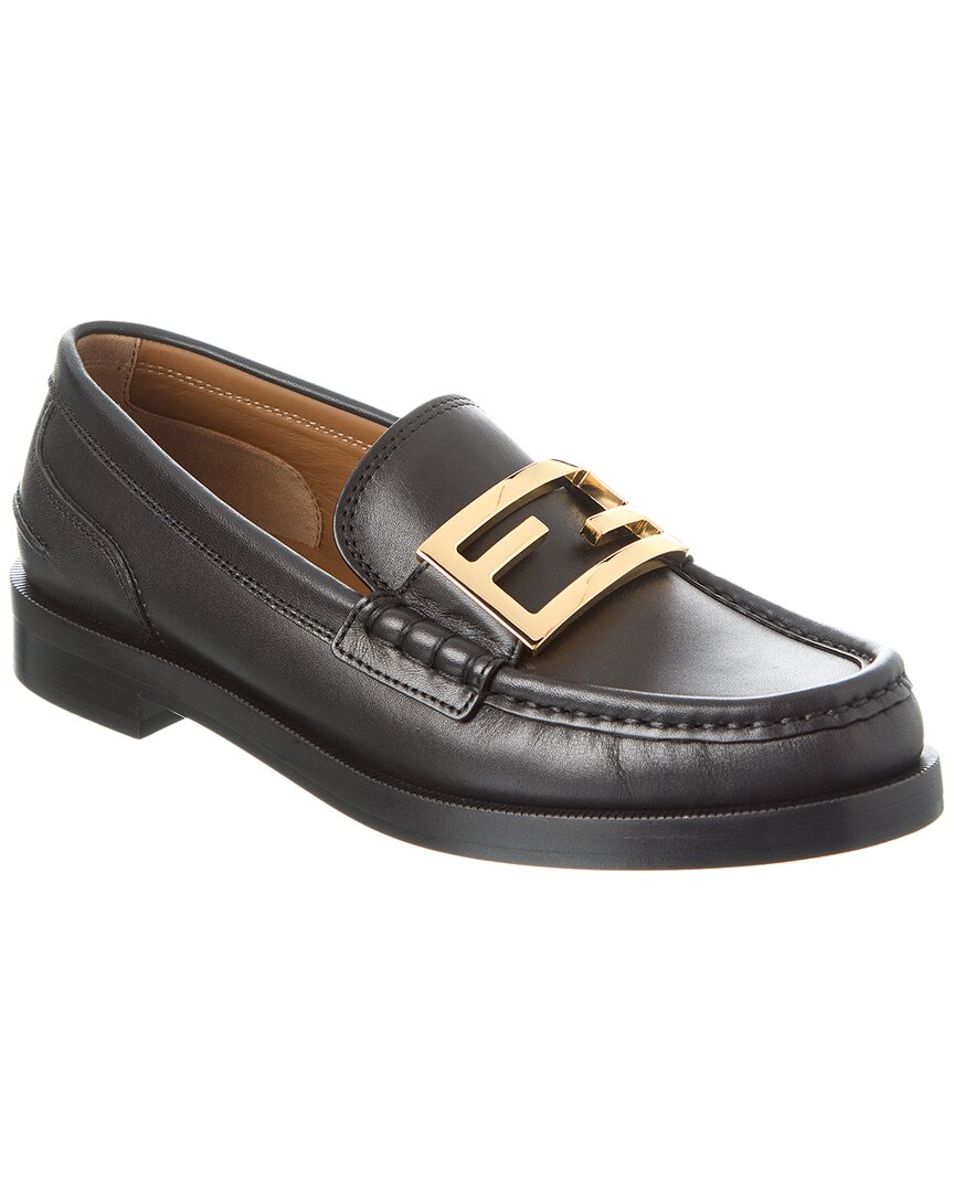 Fendi Baguette Loafers In Black