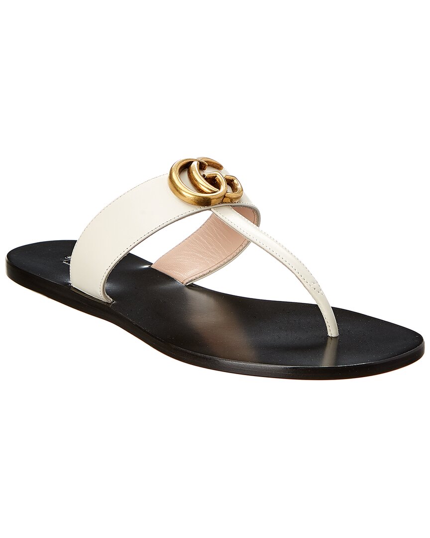 GUCCI GG MARMONT LEATHER THONG SANDAL