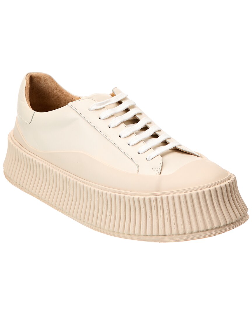 Jil Sander Leather Sneaker In White