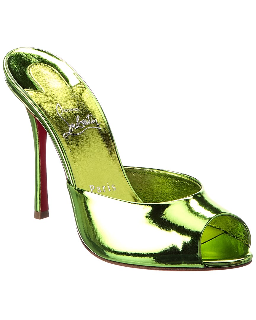 Christian Louboutin Me Dolly 100 Patent Mule In Green