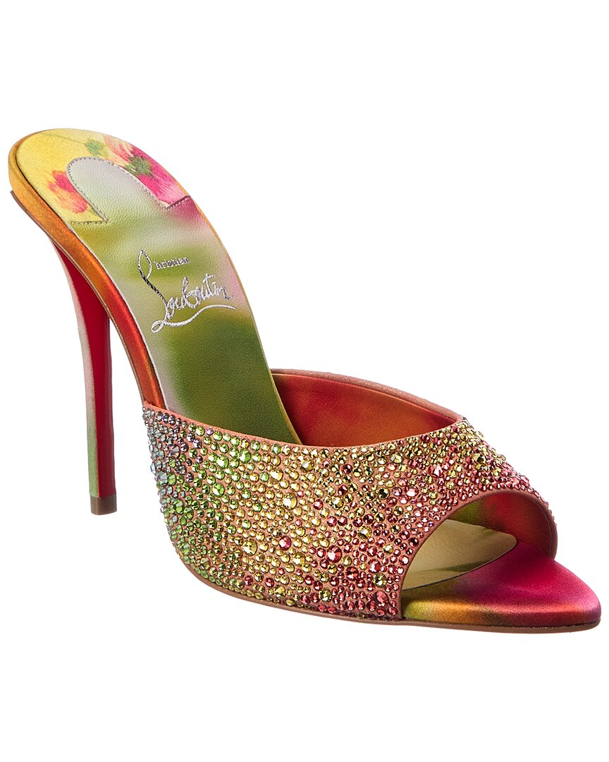 Christian Louboutin Miss Z 100 Suede Mule In Multi