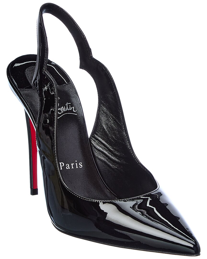 Christian Louboutin Hot Chick Sling 100 Patent Slingback Pump In Black