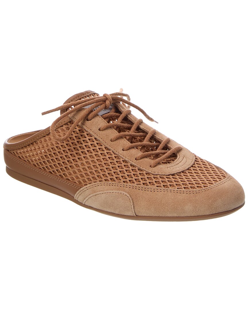 Jimmy Choo Sunny/f Mesh & Suede Mule Sneaker In Transparent