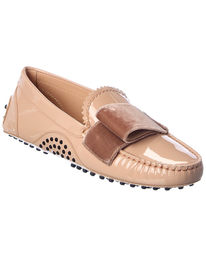 Shop Tod's Tods Patent & Velvet Loafer In Pink