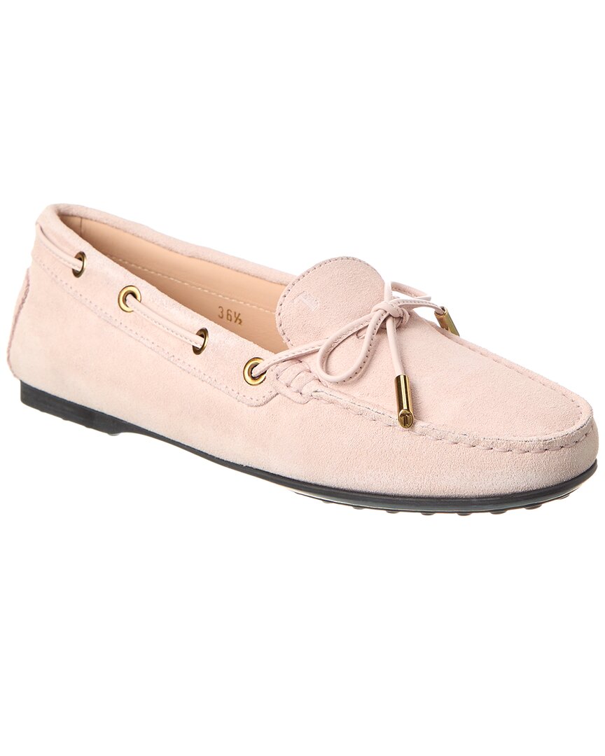 Tod's Suede Loafer In Pink
