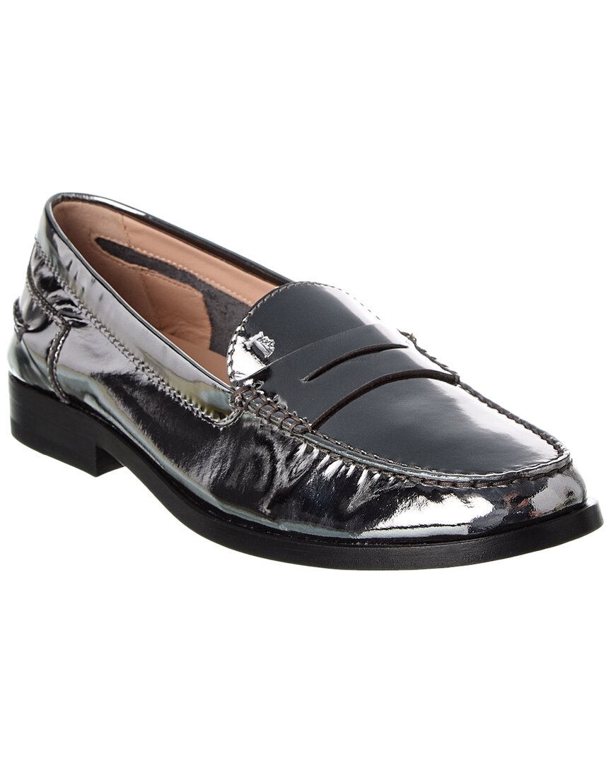 Shop Tod's Leather Loafer In Silver