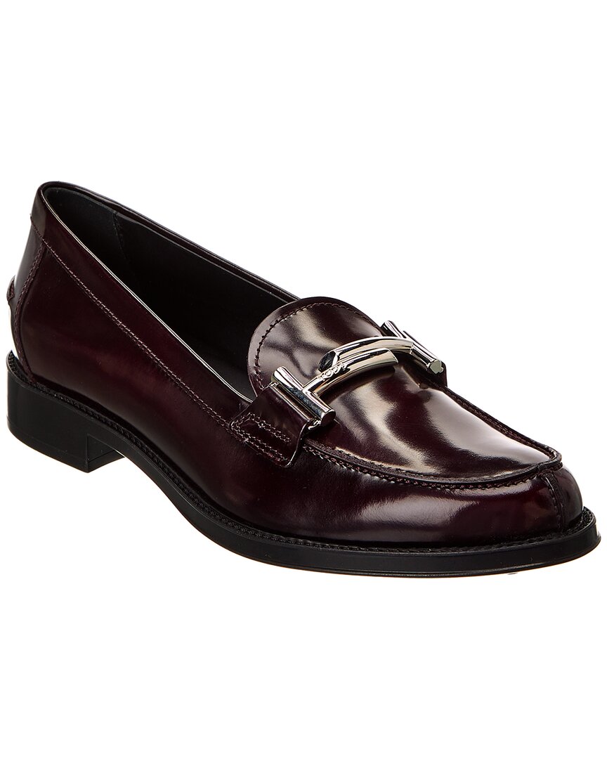 Tod's Gommani Double T Leather Loafer In Brown