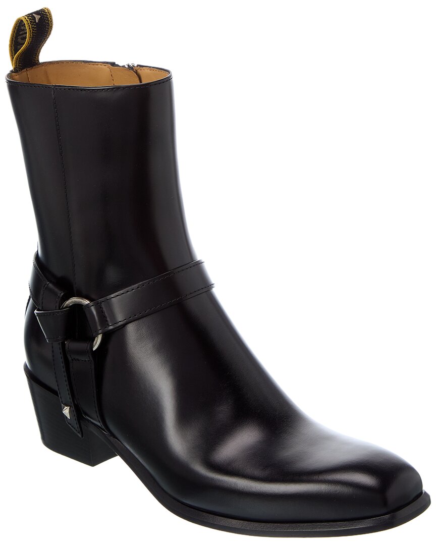 Fendi Women's Black Double O Ankle Boots In Leather - Image 3