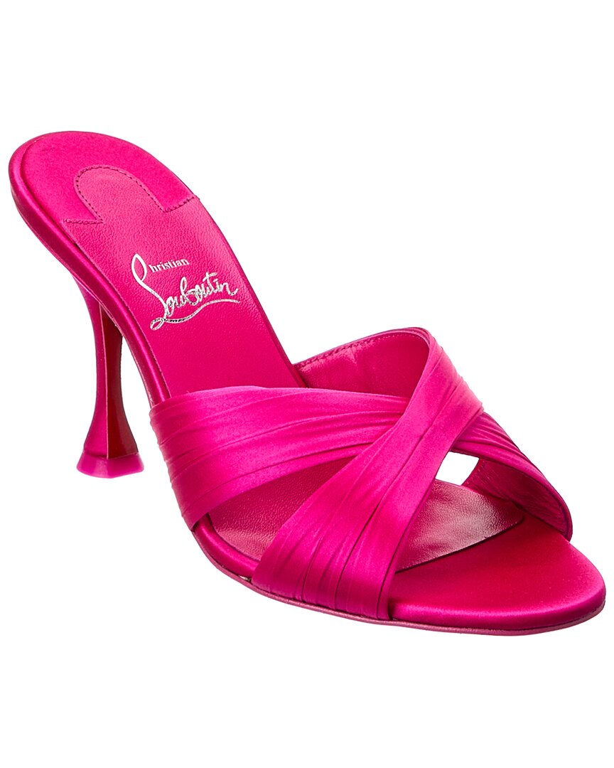 Shop Christian Louboutin Nicol Is Back 85 Satin Sandal In Pink