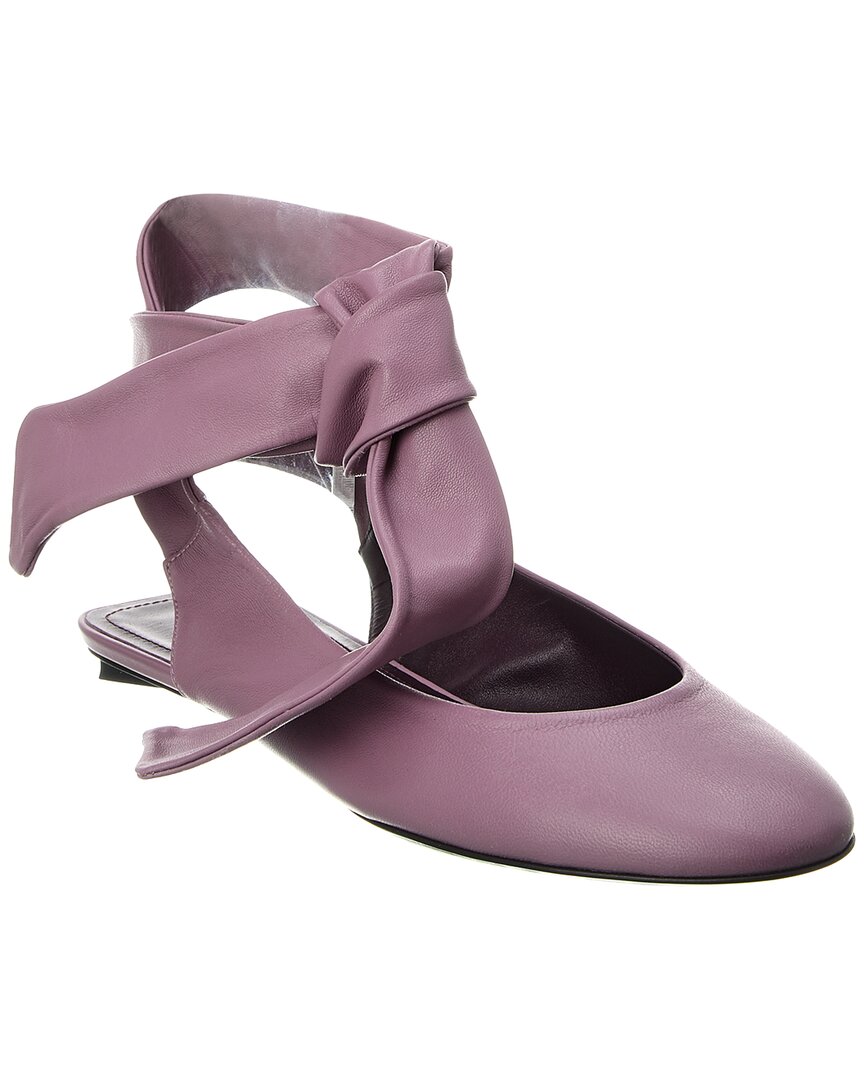 Attico The Cloe Leather Ballet Flat In Purple