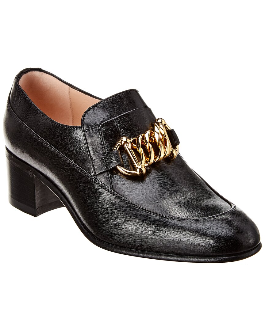 Gucci Horsebit Chain Leather Loafer In Black