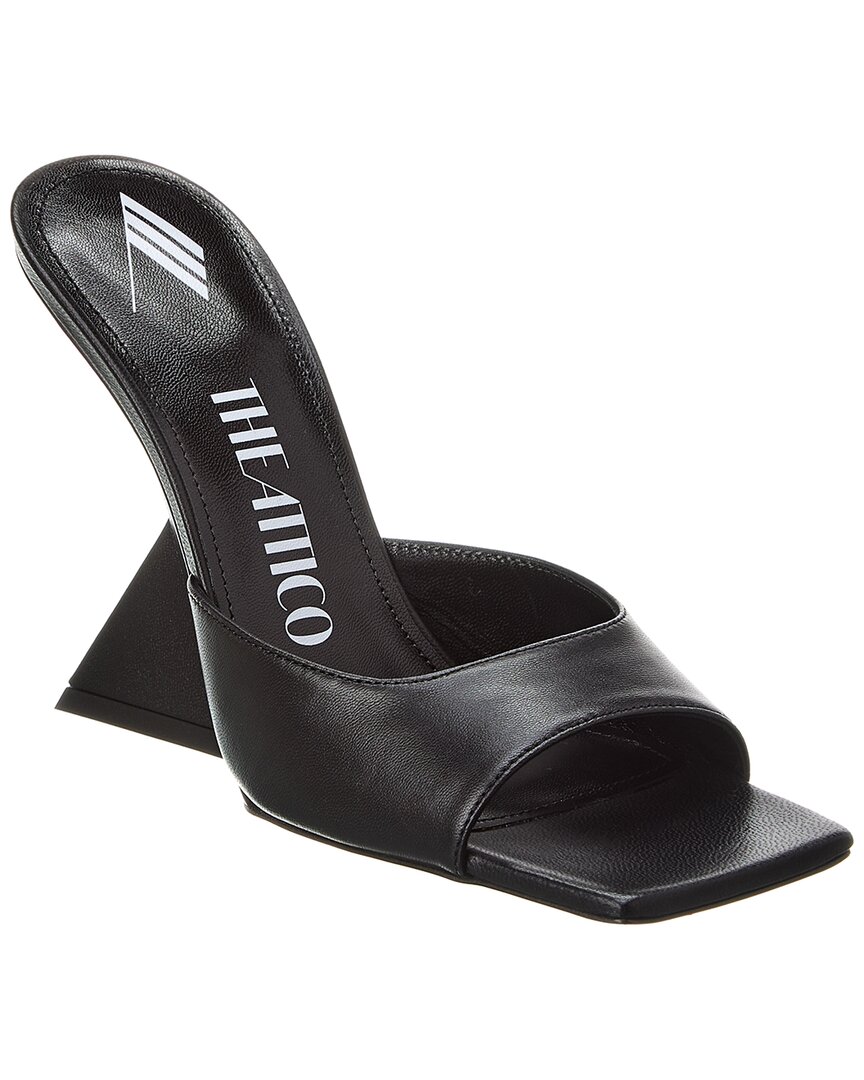 Shop Attico The  Cheope Leather Mule In Black