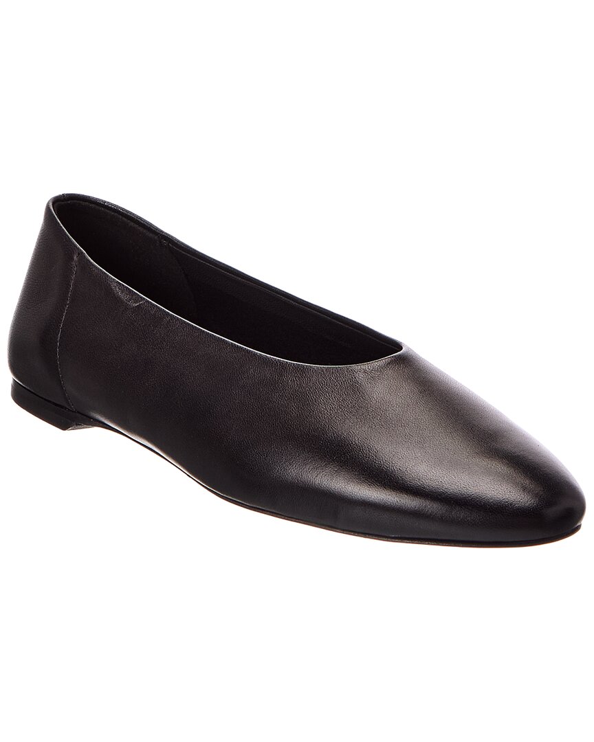 Toteme Black Leather Ballerina Flat
