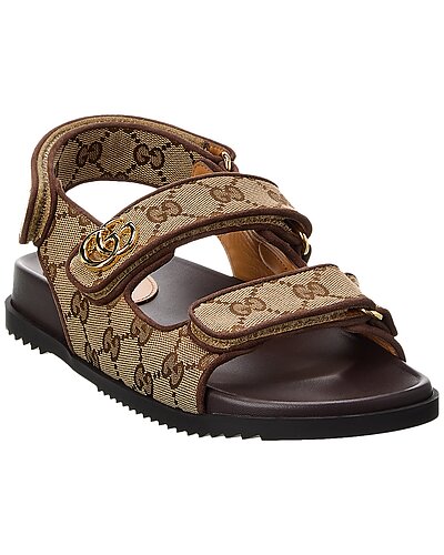GG Canvas & Leather Sandal