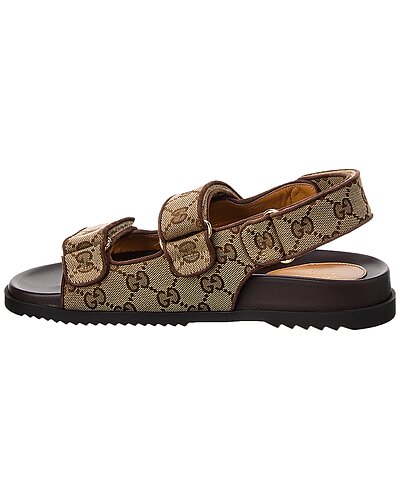 GG Canvas & Leather Sandal